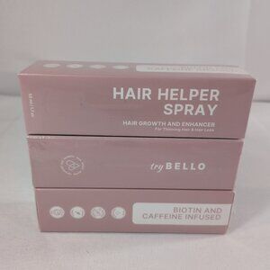 TryBello 3 Lot Hair Helper Spray Growth Try Bello Biotin Caffeine 50ml 1.7oz